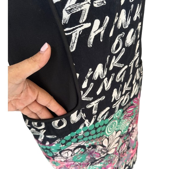 Axara Paris Cotton Black Floral Embroidered Mini Dress Sz 36 - Picture 4 of 7